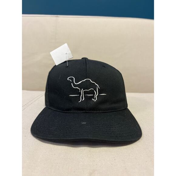 Vintage 90s CAMEL Cigarettes Silhouette Spell Out Snapback Hat Cap Black - Picture 1 of 2